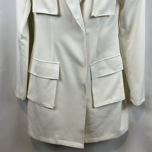 Missguided White Tailored Utility Pockets Blazer Mini Dress Size 6 - Picture 6 of 11
